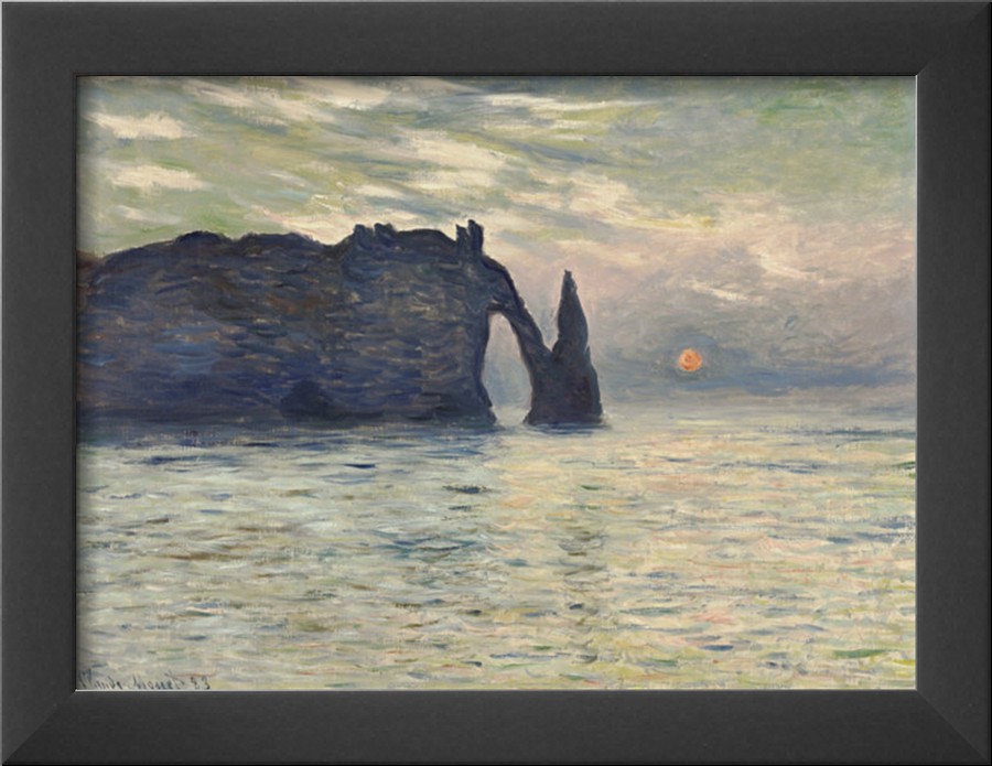 The Cliff, Etretat, Sunset-Claude Monet Painting